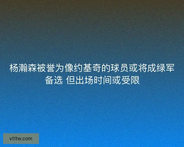 杨瀚森被誉为像约基奇的球员或将成绿军备选 但出场时间或受限 杨瀚森被誉为像约基奇的球员或将成绿军备选 但出场时间或受限