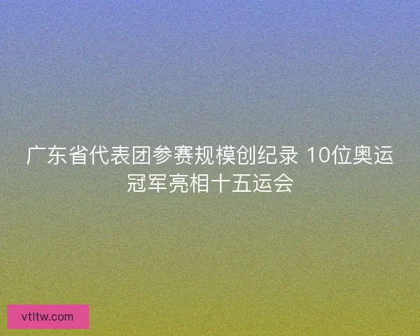 广东省代表团参赛规模创纪录 10位奥运冠军亮相十五运会 广东省代表团参赛规模创纪录 10位奥运冠军亮相十五运会